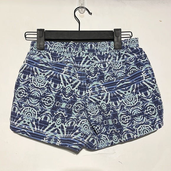 Patagonia Girl’s Baggies Sunburst Bend Blue Water Repellant Shorts Size Medium - Picture 6 of 8